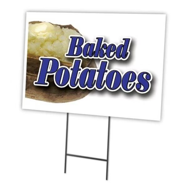 Baked Potato Yard Sign & Stake outdoor plastic coroplast window, C-2436 Baked Potato, Signmission, Mfr#: C-2436 Baked Potato